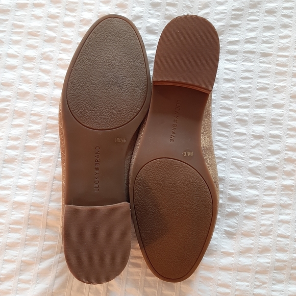 LUCKY BRAND Metallic Leather Loafers Size 10, Never Worn - Picture 3 of 9